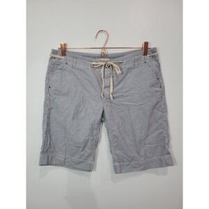 Gap Jeans Limited Edition Striped Bermuda Shorts Blue White Cotton Button Fly 8
